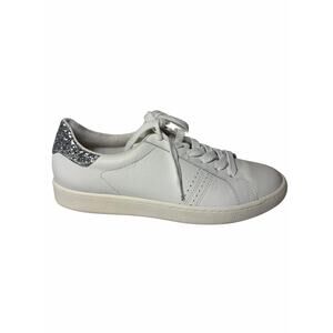 Paul Green Shoes Sparkle Back Size 8 White Leather Low Top Casual Lace Up